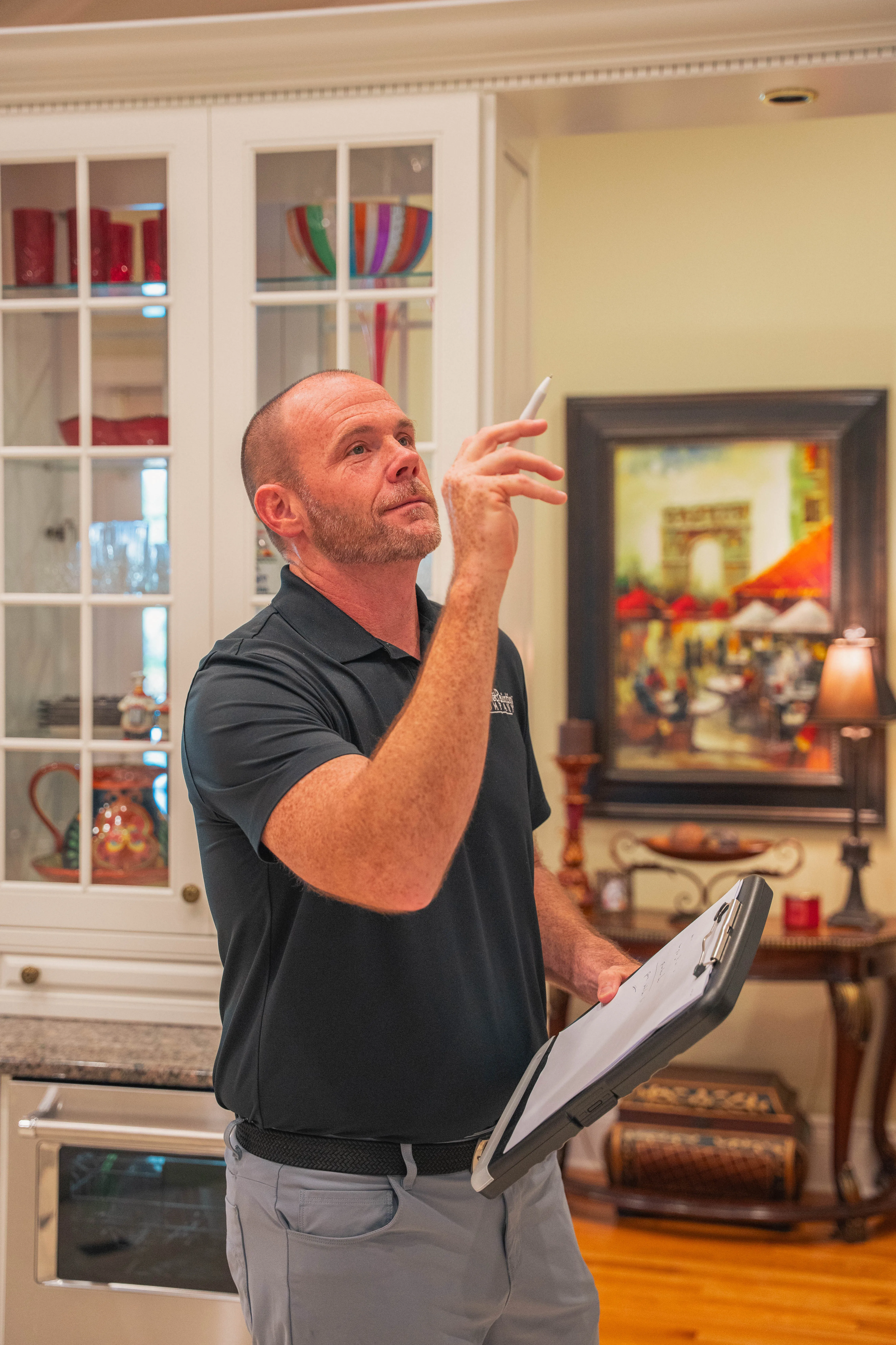 Brian Shaffer discussing a project with a homeowner